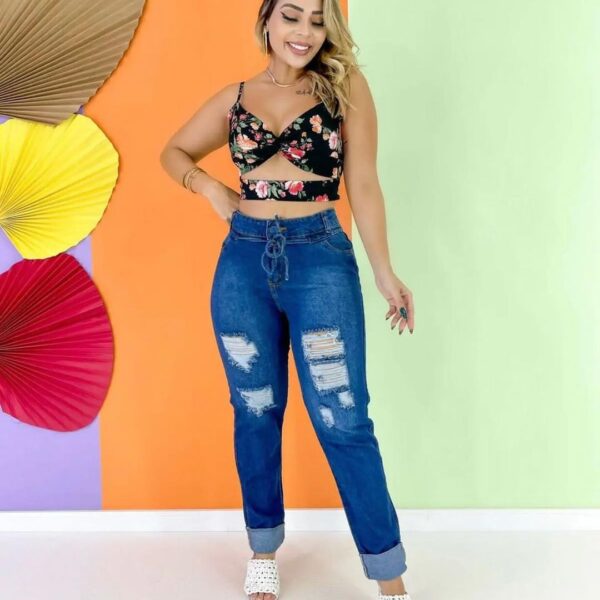 Alta Onda Jeans - CALÇA MOM JEANS DESTROYED