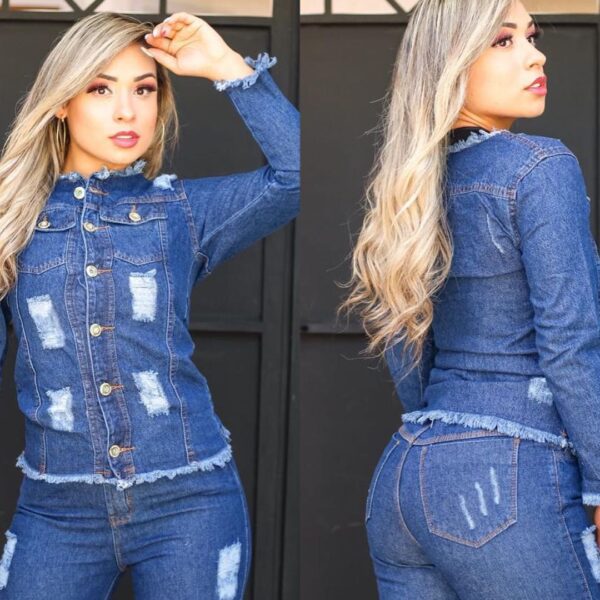 Alta Onda Jeans - JAQUETA JEANS DESTROYED SEM LYCRA