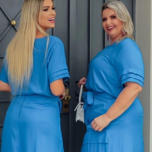 Ana P Casual - Conjunto saia collection Viscose sarjada